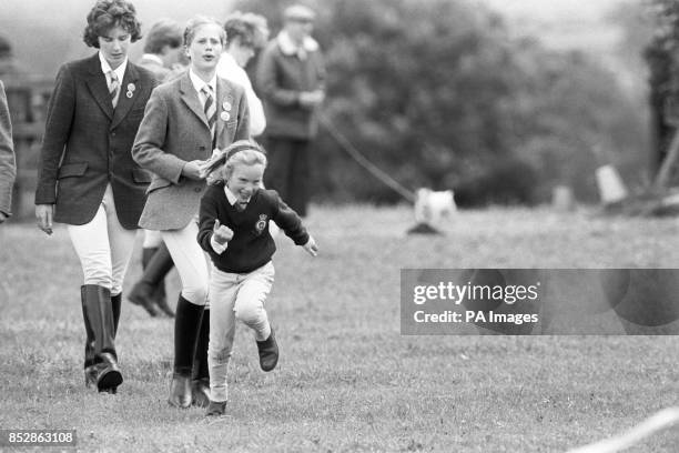 Zara Phillips at the Minchinhampton Pony Club's summer camp at Gatcombe Park in Gloucestershire.