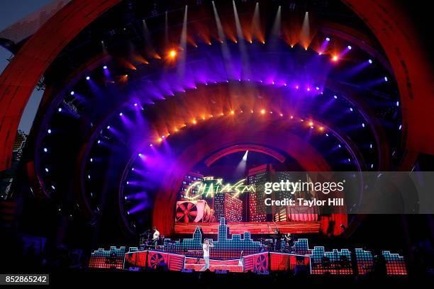 Andrew Taggart and Alex Pall of The Chainsmokers perform during the 2017 Global Citizen Festival at The Great Lawn of Central Park on September 23,...