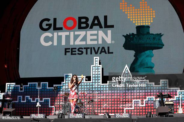 Priyanka Chopra speaks during the 2017 Global Citizen Festival at The Great Lawn of Central Park on September 23, 2017 in New York City.