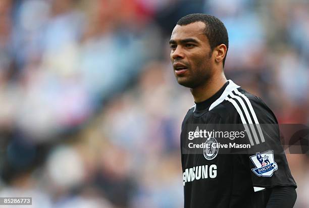 Ashley Cole of Chelsea looks on during the FA Cup Sponsored by E.ON 6th round match between Coventry City and Chelsea at the Ricoh Arena on March 7,...