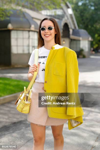 Aurora Ramazzotti is seen during Milan Fashion Week Spring/Summer 2018 on September 24, 2017 in Milan, Italy.