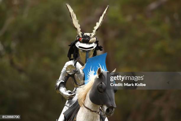 Arne Koets of the Netherlands competes in the World Jousting Championships on September 24, 2017 in Sydney, Australia. The World Jousting...