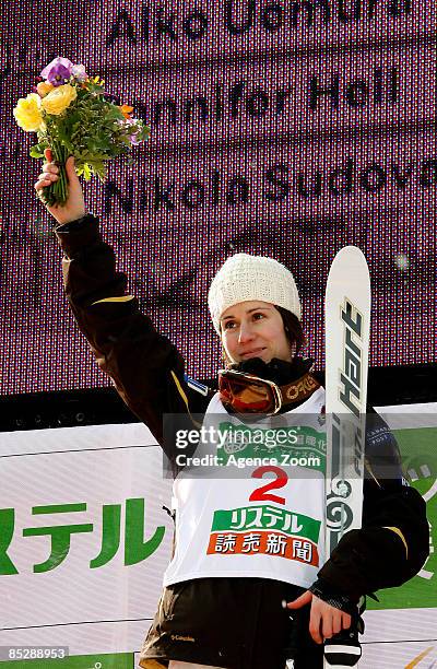 Jennifer Heil of Canada takes 2nd place during the FIS Freestyle World Championships - Women's Moguls event on March 07, 2009 in Inawashiro, Japan