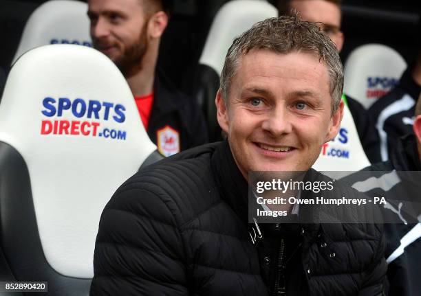 New Cardiff City manager Ole Gunnar Solskjaer during the FA Cup Third Round match at St James' Park, Newcastle.