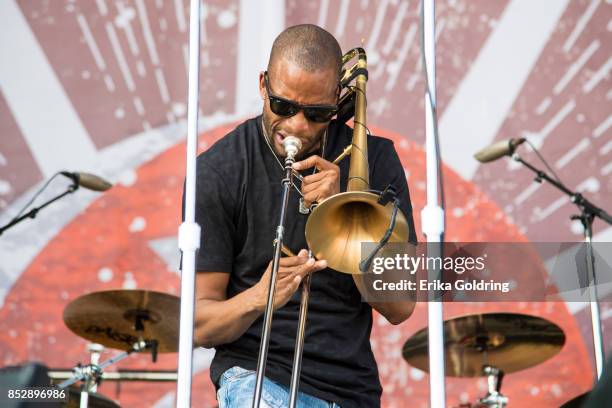 Trombone Shorty performs during the Pilgrimage Music & Cultural Festival 2017 on September 23, 2017 in Franklin, Tennessee.