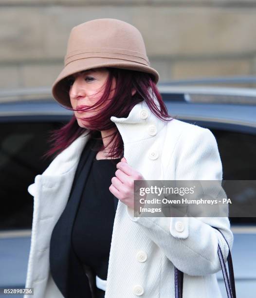 Friend of Pc David Rathband, Lisa French, leaves Moot Hall in Newcastle after attending the inquest into his death.