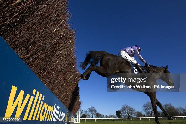 Jockey Adam Pogson on Noble Witness during the 32red Handicap Chase ...