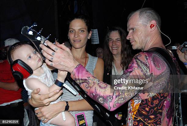 Sunny Bebop Balzary and Frankie Rayder with Flea of the Red Hot Chili Peppers