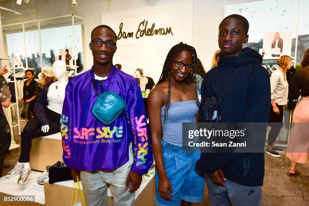 God Janal, Star Asia and Justice attend the Sam Edelman Athleisure Launch at Six:02 on September 23, 2017 in New York City.