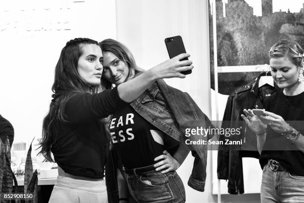Francesca Pasasini and Jessica Sodokoff attend the Sam Edelman Athleisure Launch at Six:02 on September 23, 2017 in New York City.