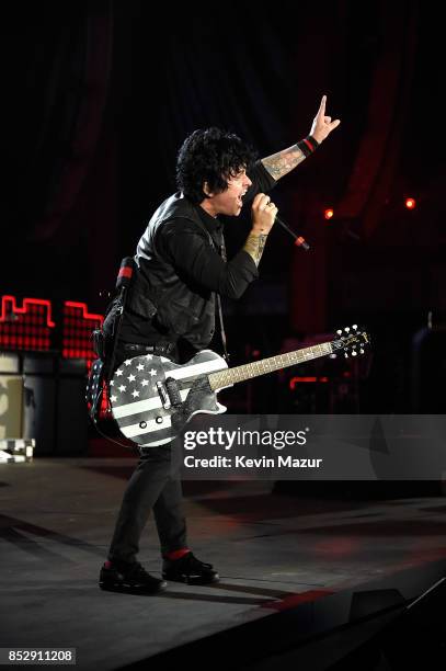 Billie Joe Armstrong of Green Day performs onstage during the 2017 Global Citizen Festival in Central Park on September 23, 2017 in New York City.