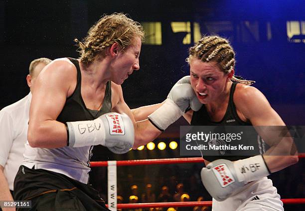 Alesia Graf fights Magdalena Dahlen during the WIBF and GBU World Championship fight between Alesia Graf of Germany and Magdalena Dahlen of Germany...