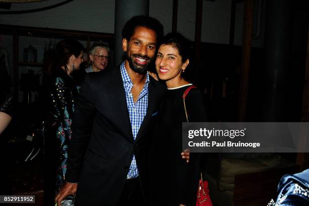 Toure and Rita Nakouzi attend NBC & Vanity Fair host a party for "Will & Grace" at Mr. Purple at the Hotel Indigo LES on September 23, 2017 in New...