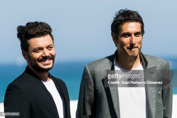 Kev Adams and Vincent Elbaz attend 'To The Top' photocall during 65th San Sebastian Film Festival on September 24, 2017 in San Sebastian, Spain.