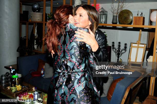 Debra Messing and Mariska Hargitay attend NBC & Vanity Fair host a party for "Will & Grace" at Mr. Purple at the Hotel Indigo LES on September 23,...