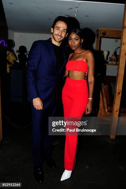 Amir Arison and Ornella Suad attend NBC & Vanity Fair host a party for "Will & Grace" at Mr. Purple at the Hotel Indigo LES on September 23, 2017 in...