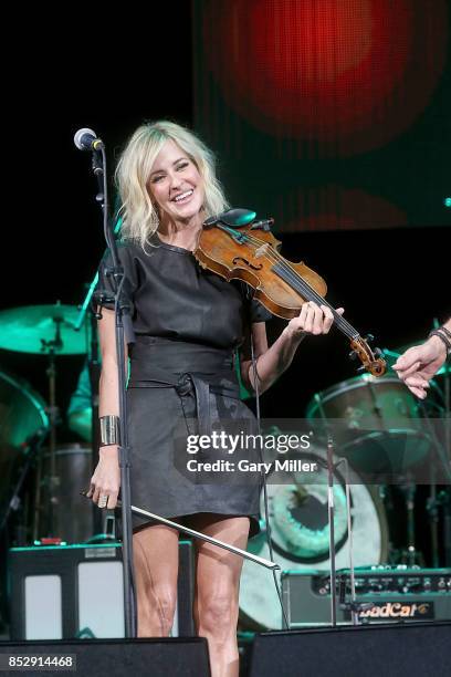 Martie Maguire performs in concert during the "Texas Strong: Hurricane Harvey Can't Mess With Texas" benefit at The Frank Erwin Center on September...