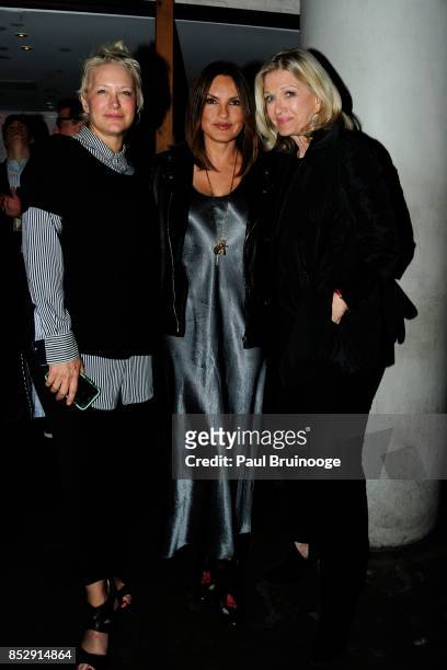 Nancy Jarecki, Mariska Hargitay and Diane Sawyer attend NBC & Vanity Fair host a party for "Will & Grace" at Mr. Purple at the Hotel Indigo LES on...