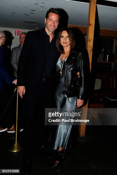 Peter Hermann and Mariska Hargitay attend NBC & Vanity Fair host a party for "Will & Grace" at Mr. Purple at the Hotel Indigo LES on September 23,...