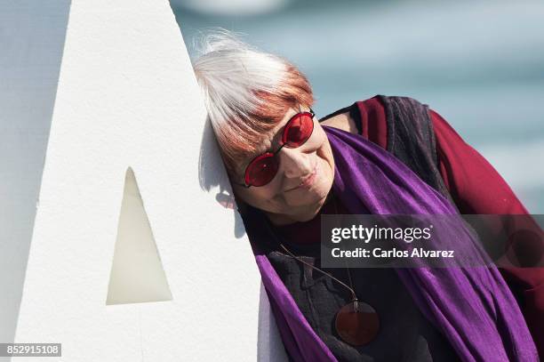 Agnes Varda receives the Donostia Award during the 65th San Sebastian International Film Festival on September 24, 2017 in San Sebastian, Spain.