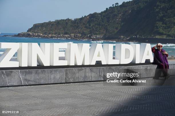 Agnes Varda receives the Donostia Award during the 65th San Sebastian International Film Festival on September 24, 2017 in San Sebastian, Spain.