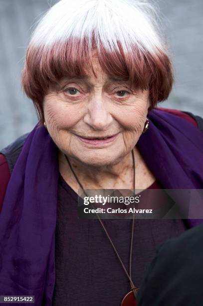 Agnes Varda receives the Donostia Award during the 65th San Sebastian International Film Festival on September 24, 2017 in San Sebastian, Spain.