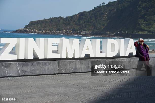 Agnes Varda receives the Donostia Award during the 65th San Sebastian International Film Festival on September 24, 2017 in San Sebastian, Spain.