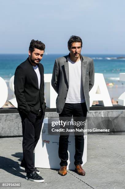 Kev Adams and Vincent Elbaz attend 'To The Top' photocall during 65th San Sebastian Film Festival on September 24, 2017 in San Sebastian, Spain.