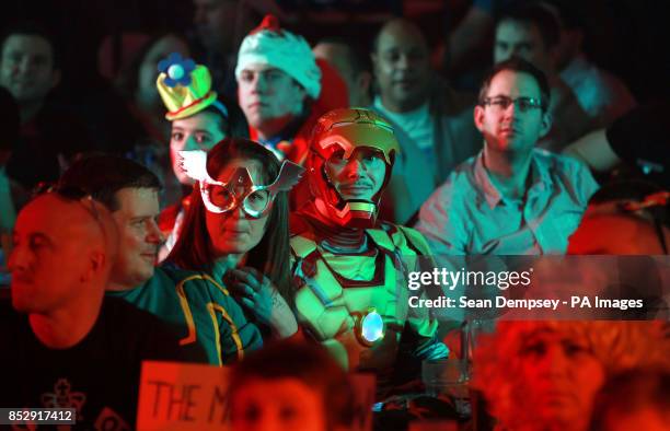 Fans watch the semi-final between Stephen Bunton and Robbie Green during the BDO World Championships at the Lakeside Complex, Surrey.