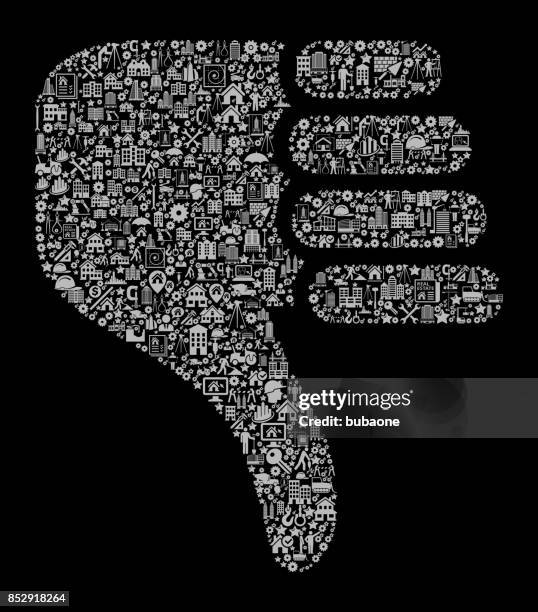 thumbs down construction industry vector icon pattern - construction tablet hand stock illustrations