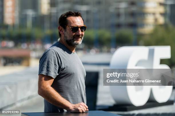 Gilles Lellouche attends 'Le Sens De La Fete / C'Est La Vie' photocall during 65th San Sebastian Film Festival on September 24, 2017 in San...