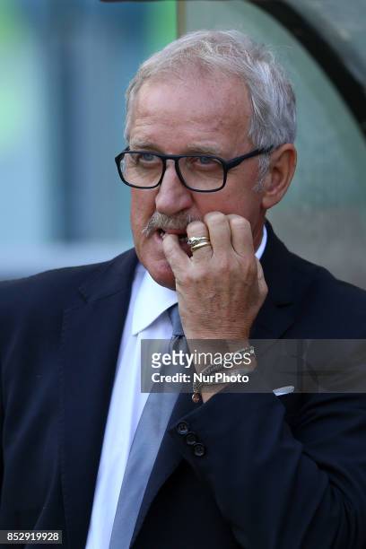 Udinese coach Luigi Del Neri during the Italian Serie A football match AS Roma vs Udinese on September 23, 2017 at the Olympic stadium in Rome.