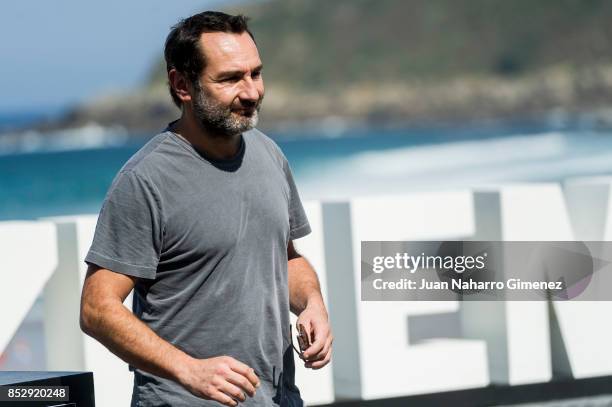 Gilles Lellouche attends 'Le Sens De La Fete / C'Est La Vie' photocall during 65th San Sebastian Film Festival on September 24, 2017 in San...