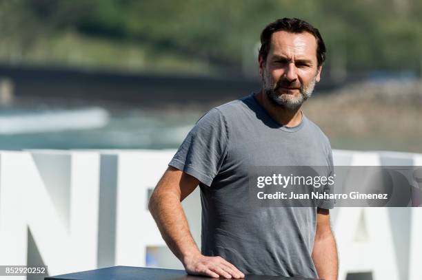 Gilles Lellouche attends 'Le Sens De La Fete / C'Est La Vie' photocall during 65th San Sebastian Film Festival on September 24, 2017 in San...