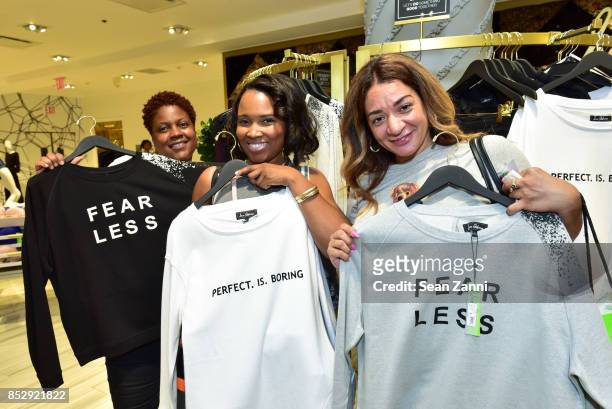 Monique Carter, Latoya Williams and Yaritza Bermudez attend the Sam Edelman Athleisure Launch at Lord & Taylor on September 23, 2017 in New York City.