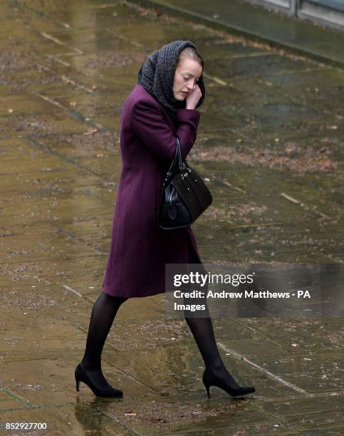 Rachel Kenehan from London, arrives at Winchester Crown Court where she is on trial alongside three others who are charged with murder and conspiracy...