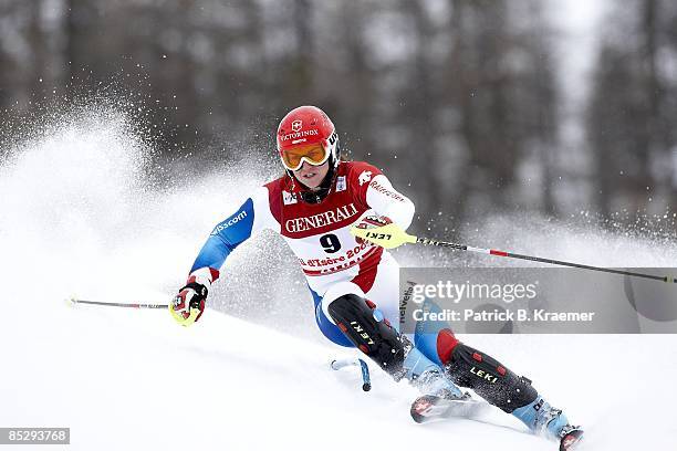 World Ski Championships: Switzerland Fabienne Suter in action during Women's Super Combined Slalom on Piste Rhone-Alpes course. Val D'Isere, France...