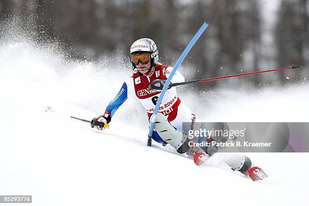 World Ski Championships: Switzerland Lara Gut in action during Women's Super Combined Slalom on Piste Rhone-Alpes course. Val D'Isere, France...
