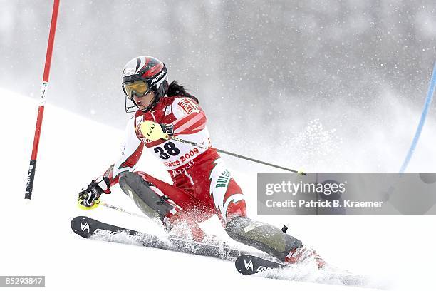 World Ski Championships: Bulgaria Maria Kirkova in action during Women's Super Combined Slalom on Piste Rhone-Alpes course. Val D'Isere, France...