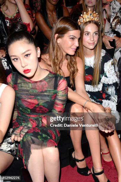 Natasha Lau attends, Bianca Brandolini dAdda and Talita Von Furstenber the Dolce & Gabbana show during Milan Fashion Week Spring/Summer 2018 on...