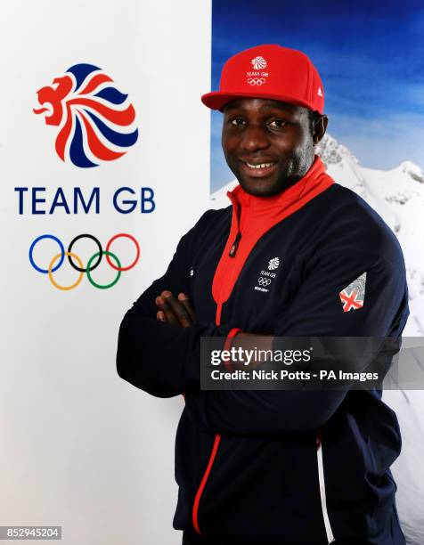 Great Britain's GB2 Bobsleigh driver Lamin Deen during the kitting out session at the adidas Centre, Stockport. PRESS ASSOCIATION Photo. Issue date:...