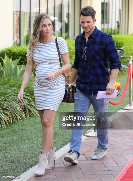 Matt Lanter and Angela Stacy attend the 6th Annual Celebrity Red CARpet Safety Awareness Event on September 23, 2017 in Culver City, California.