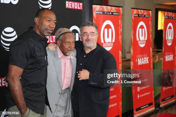 Writer/director Jerry LaMothe, filmmaker Melvin Van Peebles and actor Saul Rubinek attend the 21st Annual Urbanworld Film Festival at AMC Empire 25...