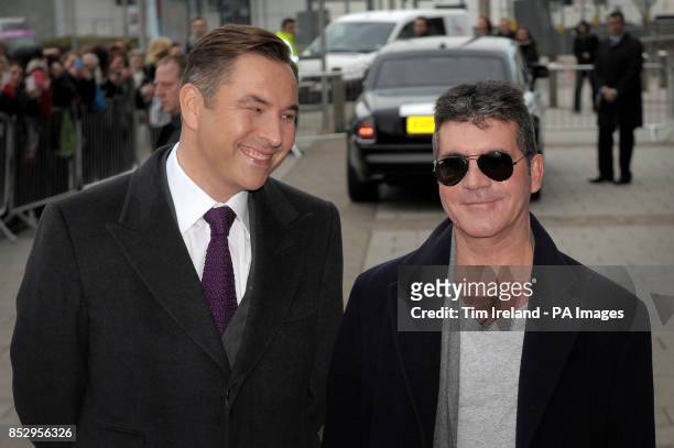 Simon Cowell and David Walliams arrive at the Millennium Centre in Cardiff for Britain's Got Talent auditions.