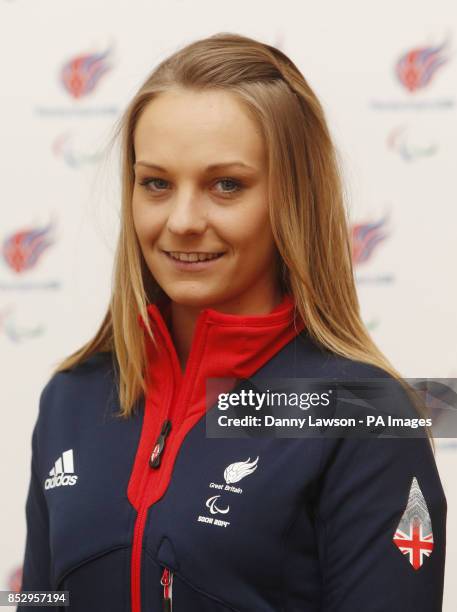 Charlotte Evans Guide to Kelly Gallagher, Alpine Skiing, during the Paralympic Team GB Launch for Sochi at the Radisson Blu Hotel, Glasgow.