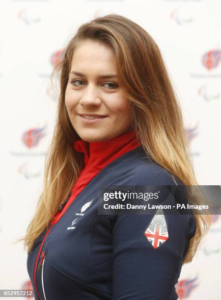 Caroline Powell Guide to Jade Etherington, Alpine Skiing, during the Paralympic Team GB Launch for Sochi at the Radisson Blu Hotel, Glasgow.