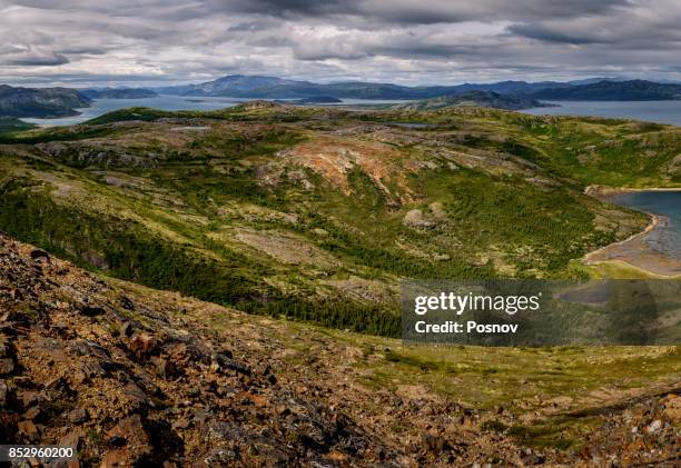 barren tundra in nain - labrador photos et images de collection