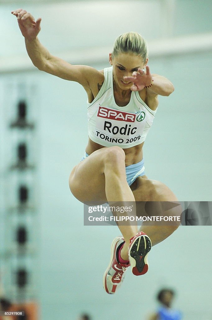 Slovenia s Snezana Rodic performs during the Women's Triple Jump ...