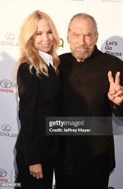 Actress Eloise Broady and Co-Founder John Paul Mitchell Systems John Paul DeJoria arrive at the 27th Annual EMA Awards at Barker Hangar on September...