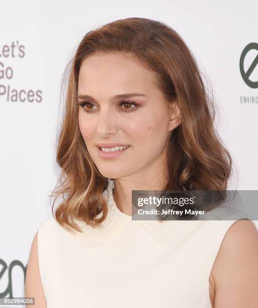 Actress Natalie Portman arrives at the 27th Annual EMA Awards at Barker Hangar on September 23, 2017 in Santa Monica, California.